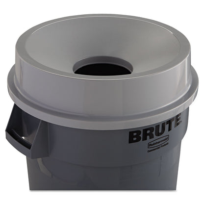 Rubbermaid Commercial Products BRUTE® – Tapa Embudo para Contenedor, Elimina Residuos sin Contacto y los Oculta a la Vista, Cierre a Presión para Ajuste Seguro, Capacidad de 121 L, Gris FG354300GRAY