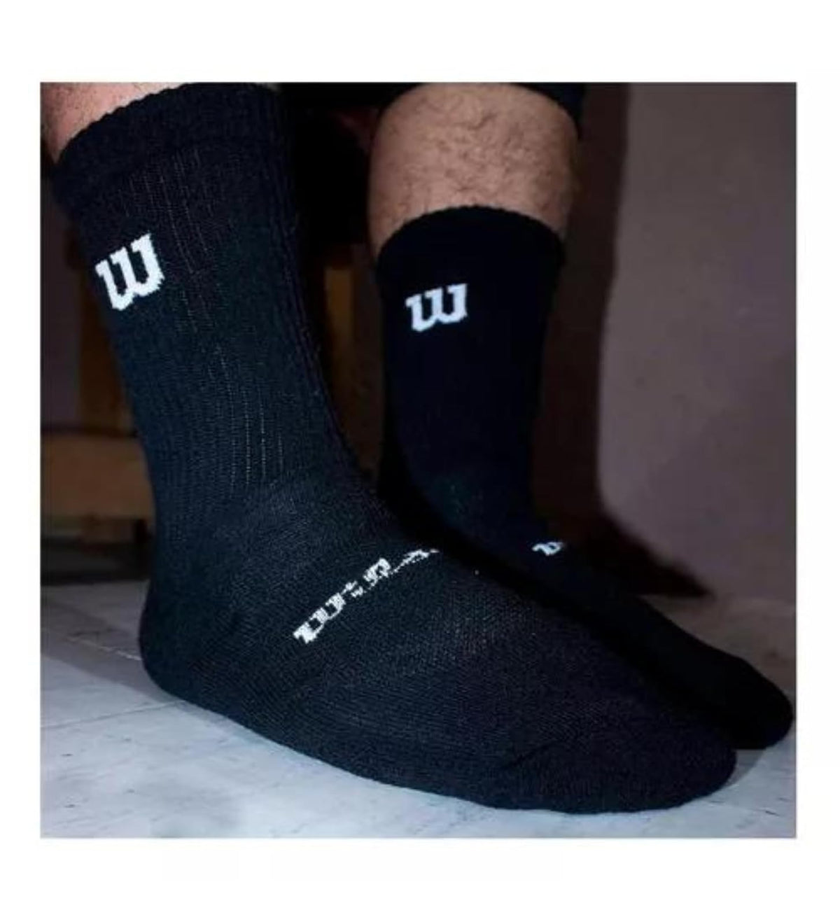 Wilson Calcetas para Hombre, Tejido Afelpado, Modelo B7627, Contenido: 1 Paquete con 20 Pares de Calcetas para Caballero, Color Negro con Detalles, 29 Amplio Alto