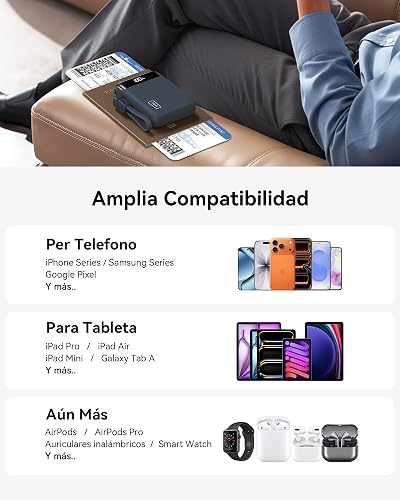 INIU Power Bank, Pequeño 20000mAh 22,5W Carga Rapida Bateria Phone Externa | Cable USB C Desmontable, Apto para Avión, Esenciales de Viaje, Bateria Portatil para iPhone 17, Samsung, iPad, etc. [Azul]