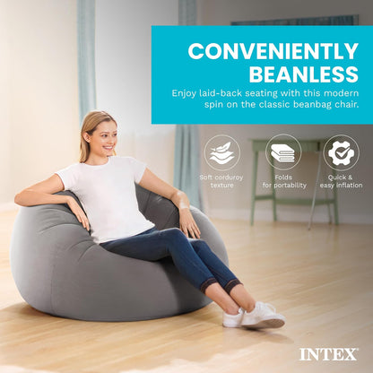 Intex Beanless Bag™ Silla Inflable, 107 cm x 104 cm x 68.5 cm, beige