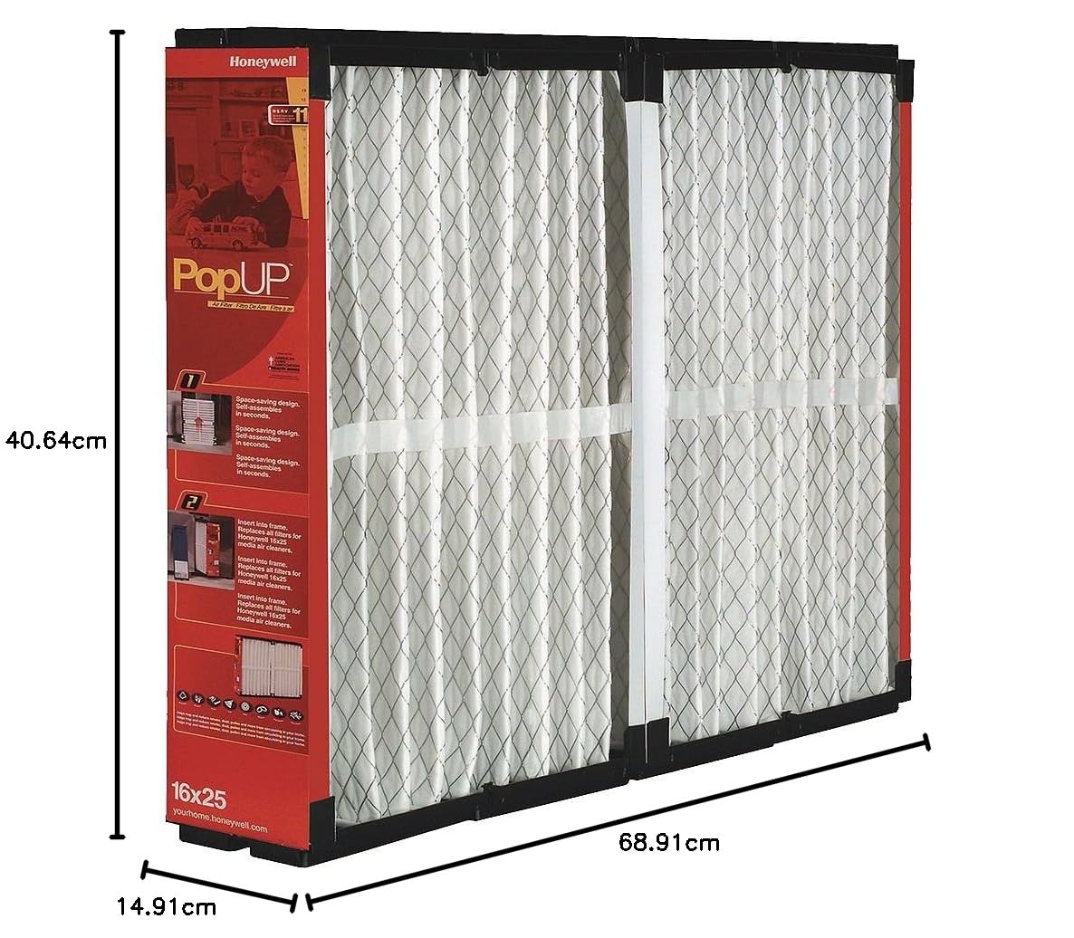 Honeywell POPUP2400 - Filtro de repuesto para Aprilaire, Space-Gard (16 x 27 1/8 pulgadas)