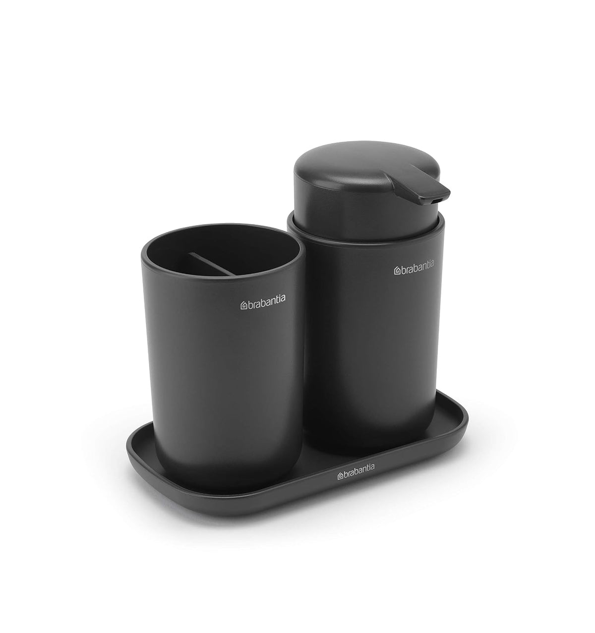 BRABANTIA | Accesorios para Baño de Plástico | Juego de 3 Piezas | Color Gris