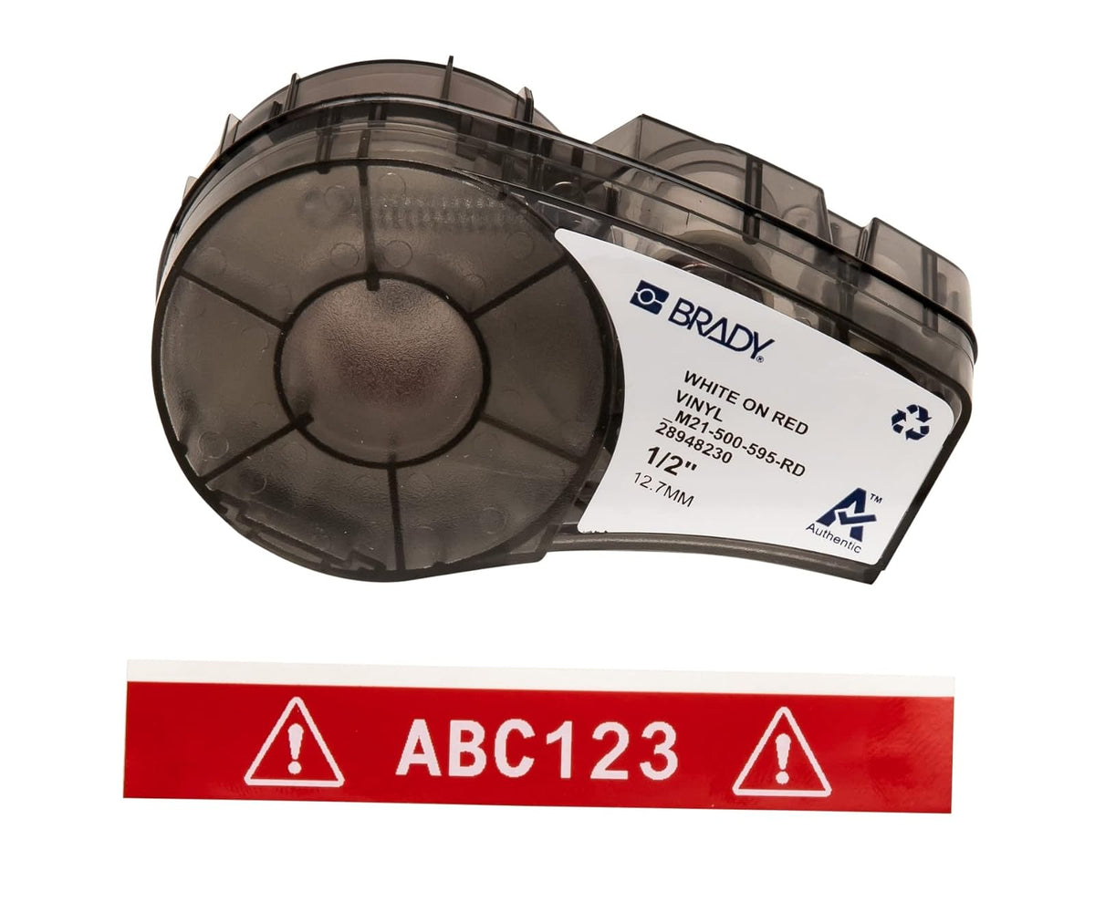 Brady M21 Cinta de Vinilo para Etiquetadora BMP21, Colores y Anchos Surtidos - M21-500-595-RD - .5"