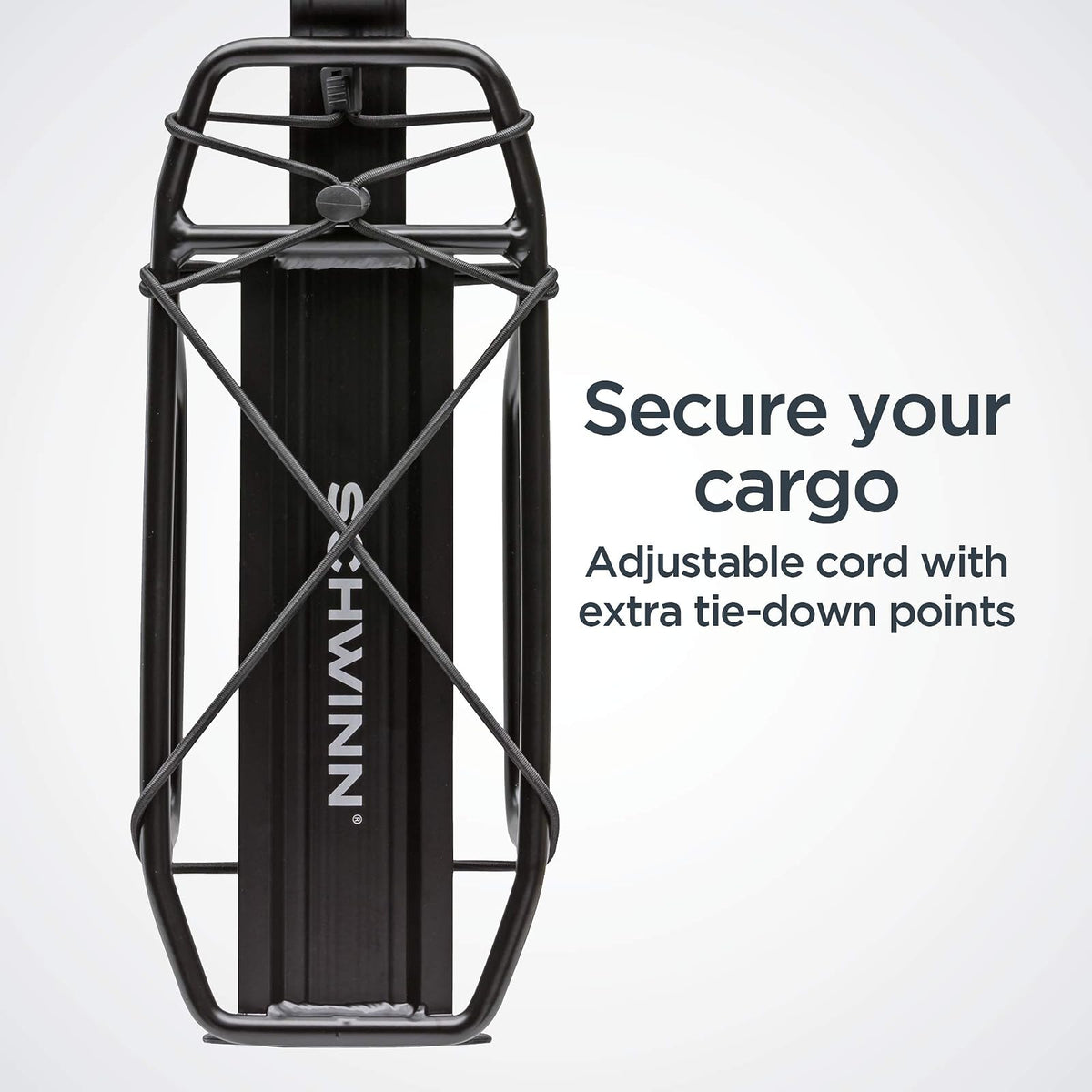 Schwinn - Estante de Carga Trasero para Bicicleta, Soporte Duradero para 26 Libras, se Adapta a la mayoría de para Adultos de 24 a 29 Pulgadas, con Centro, Lado o sin Puntos de