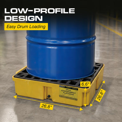 Eagle Plataforma Modular para Derrames con Drenaje 26.2 x 26 x 6.5 pulgadas Amarillo