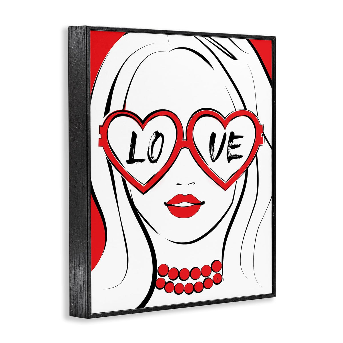 Stupell Industries Martina Pavlova - anteojos de sol de corazón de moda para mujer, diseño moderno