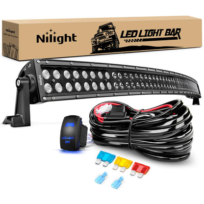 Nilight ZH120 - Barra de Luz LED Curva 50 Pulgadas 288 W para Conducción Fuera de Carretera