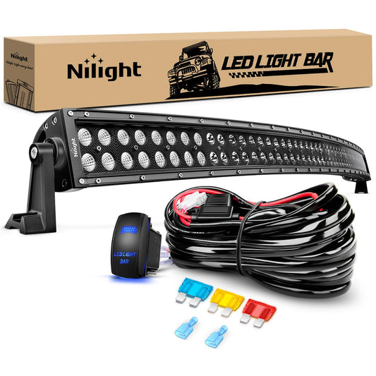 Nilight ZH120 - Barra de Luz LED Curva 50 Pulgadas 288 W para Conducción Fuera de Carretera