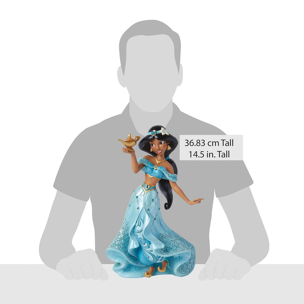 Enesco Disney Traditions Collection by Jim Shore Aladdin - Figura de lujo de princesa encantada jazmín, resina de piedra, pintada a mano, cifras de jazmín, Disney, decoración del hogar, estatua