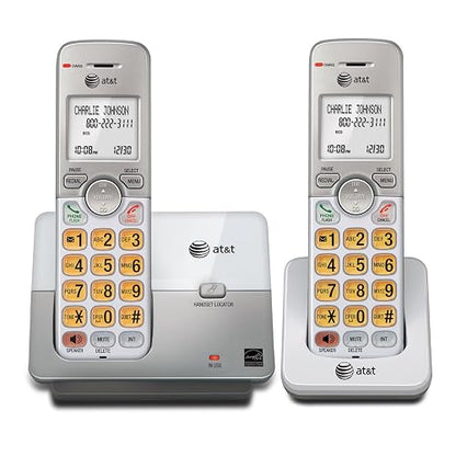 AT&T Teléfonos inalámbricos, 1 Unidad, 2 audífonos, Plateado