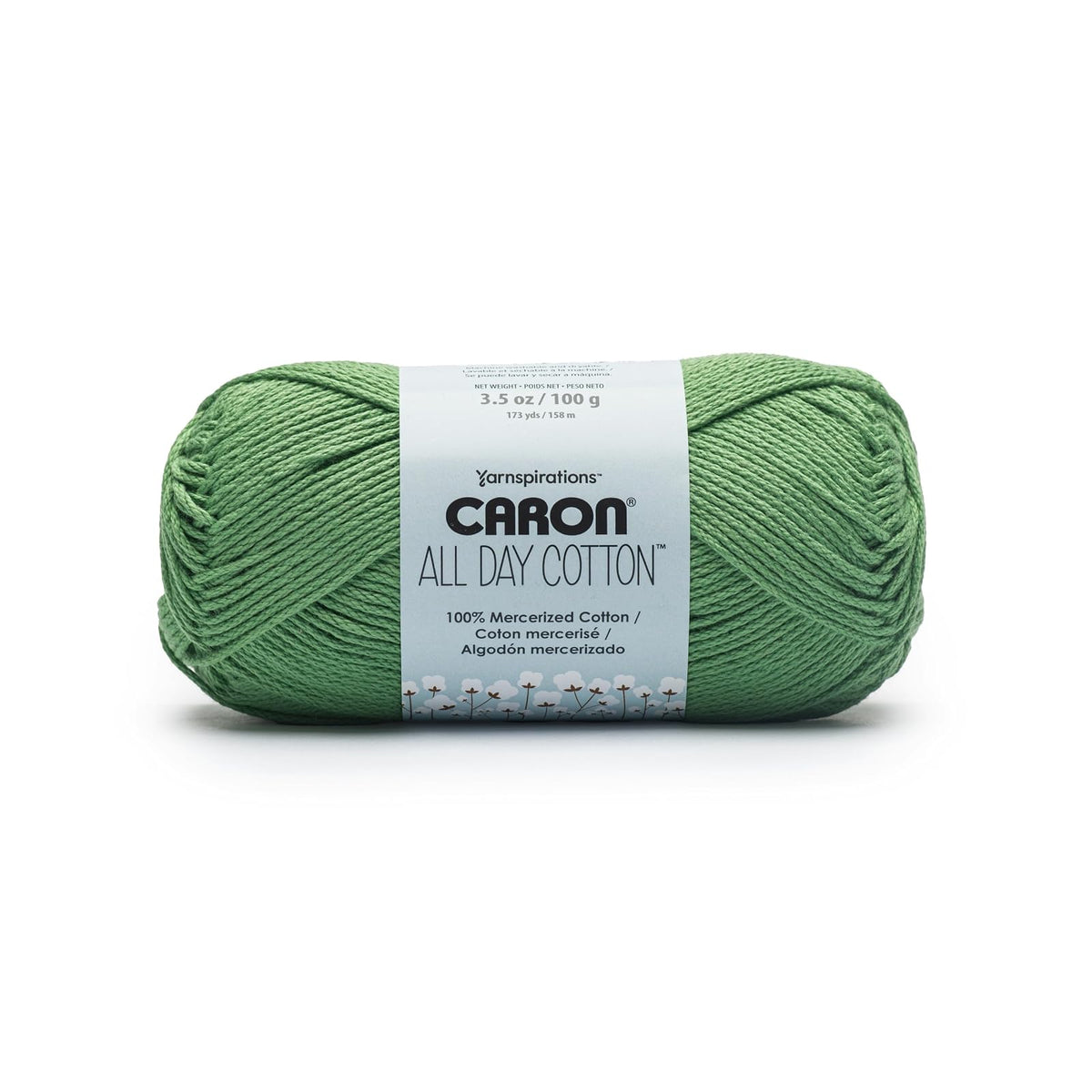 Caron All Day Cotton Mercerizado | Paquete de 3 hilos, 100g/3.5oz, 173 yardas, color perfecto para proyectos