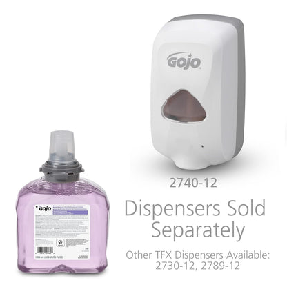 GOJO 536102 TFX Luxury Foam Hand Wash, Fresh Scent, Dispenser, 1200mL, 2/Carton