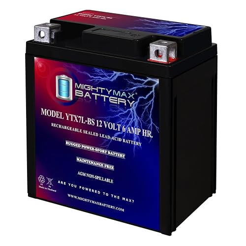 Mighty Max Battery YTX7L-BS -12 V 6 AH, 100 CCA, batería Recargable sin Mantenimiento SLA AGM para Motocicleta