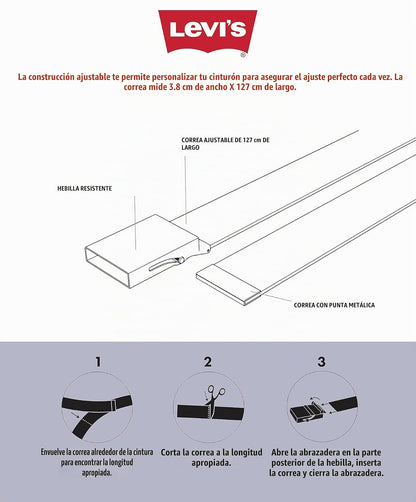 Levi's Cortado para adaptarse a 3 cinturones de malla con hebilla Cinturón para para hombre