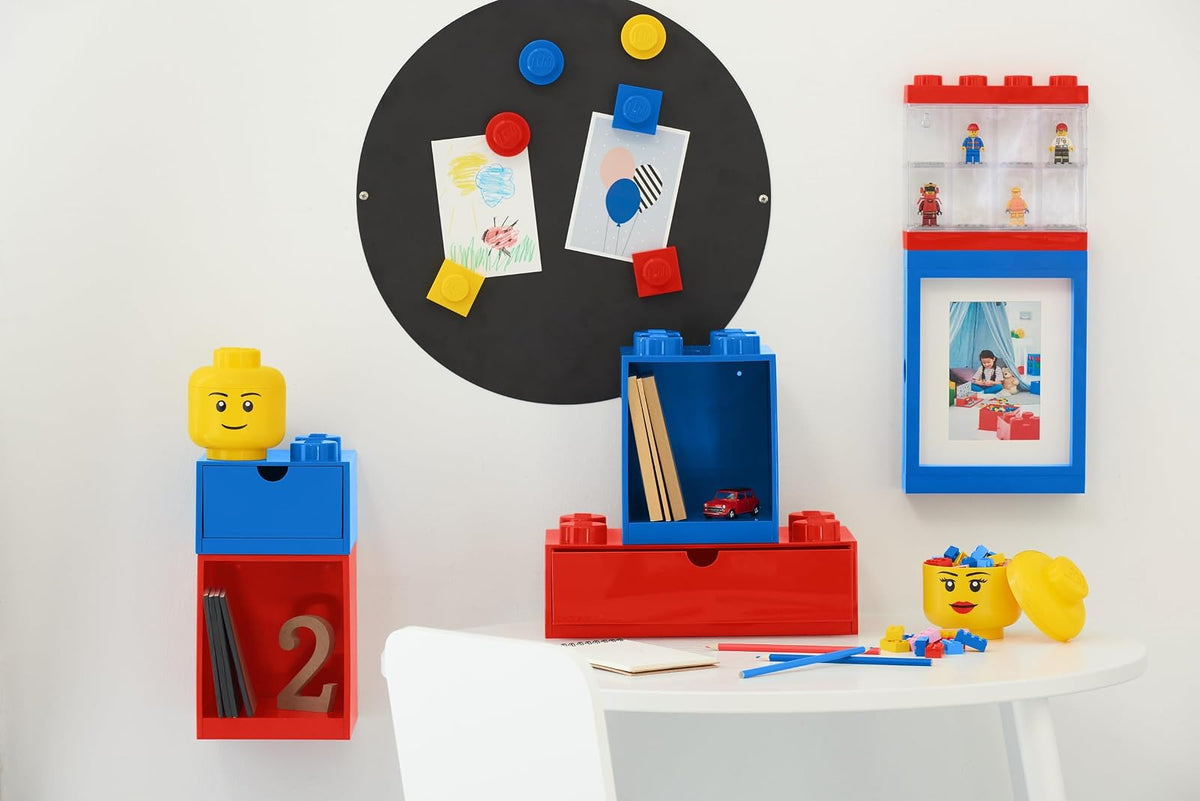 ROOM Copenhagen Lego - Cajón de computadora de 8 ladrillos, apilable de 8 pernos, 12.5 x 6.2 x 4.4 pulgadas, color gris piedra