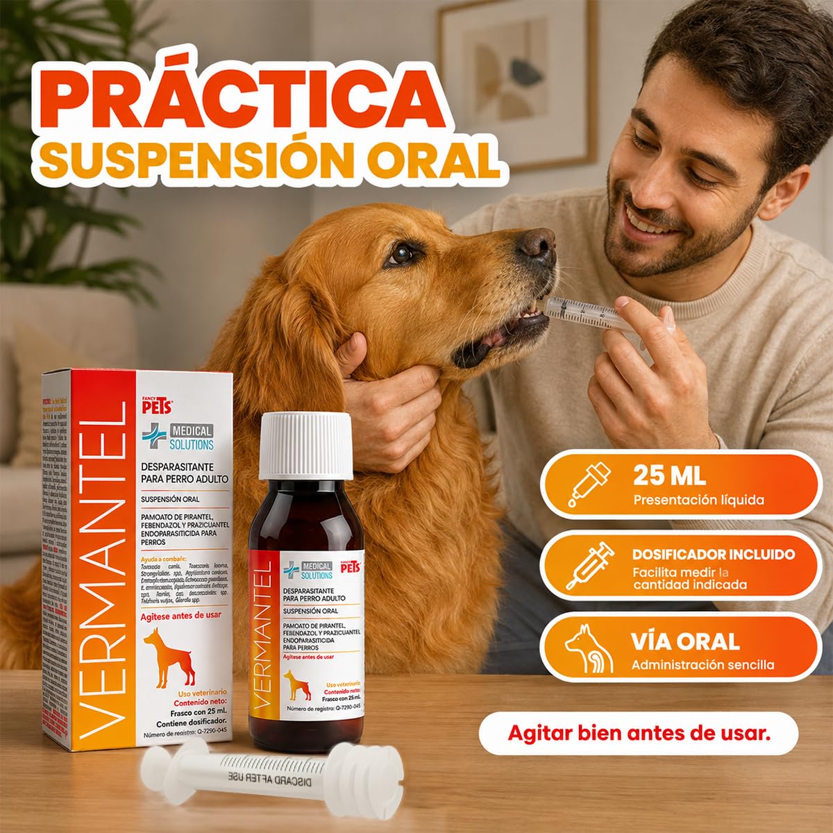 Fancy Pets MS Vermantel Desparasitante en Suspensión 25 ml para Perros Adultos