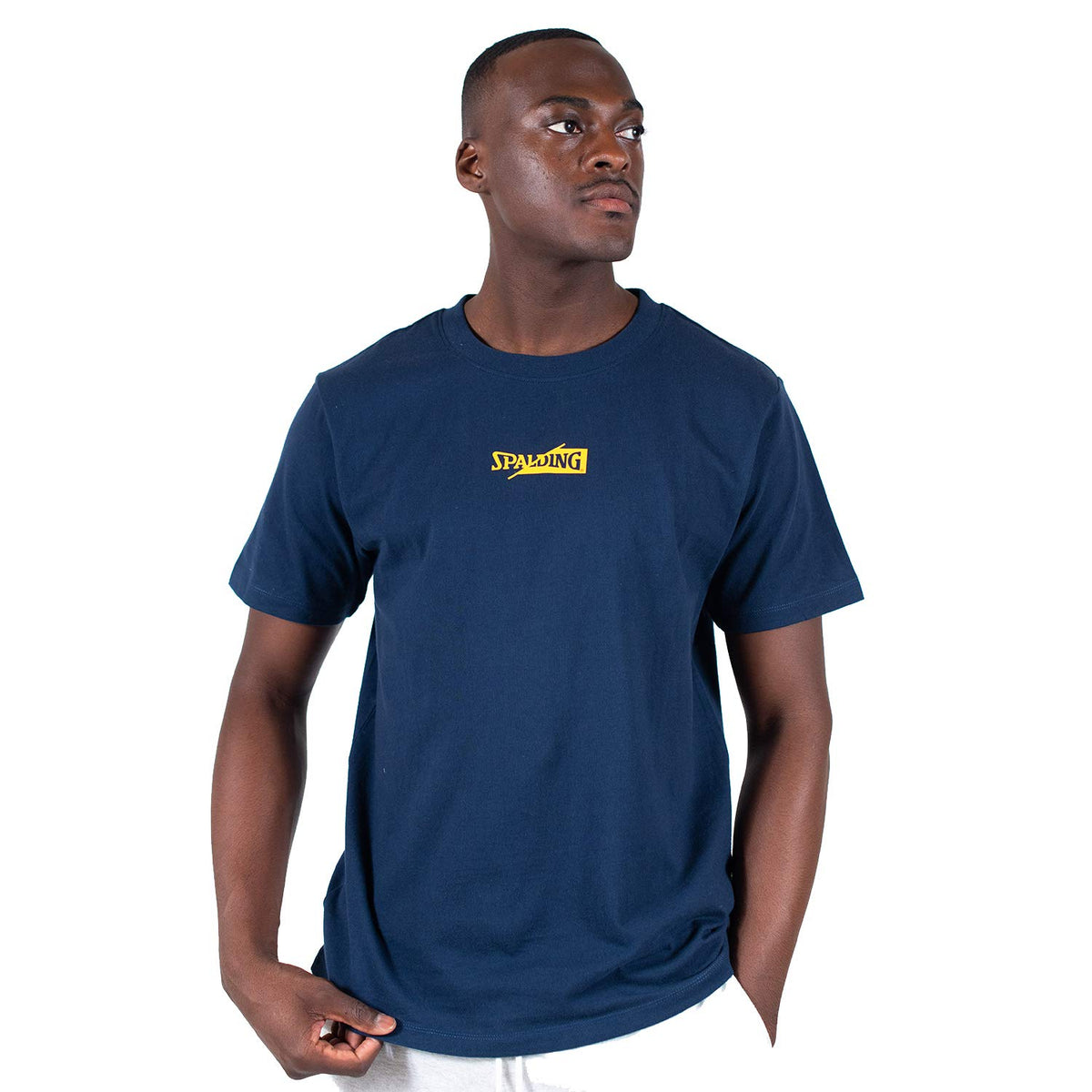 Spalding Camiseta Split Wordmark de Manga Corta Camiseta para Hombre