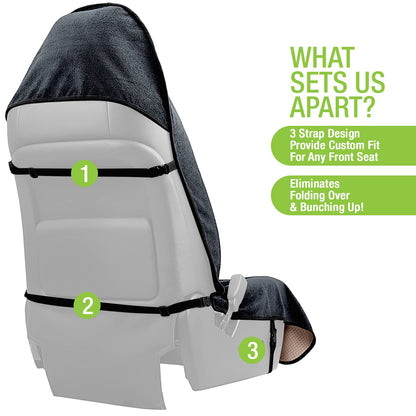 Season Guard - Funda Impermeable para Asiento de Toalla, Ajuste Universal | Para uso activo y gimnasio, lavable a máquina, bolsillo de almacenamiento integrado, apto para automóvil, SUV, camión, furgoneta