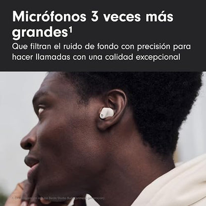 Beats Studio Buds + Cancelación de Ruido Marfil | Inalámbricos, Bluetooth, audio espacial, cancelación activa de ruido, 36 horas de batería