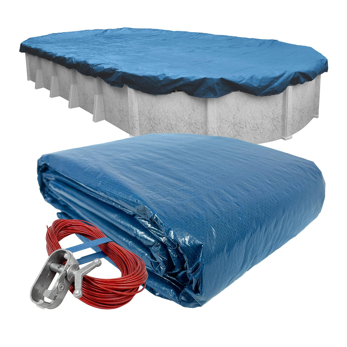 Robelle Cubierta de Alberca para Invierno Extra Resistente - 34' x 19' (Ovalada) - Azul