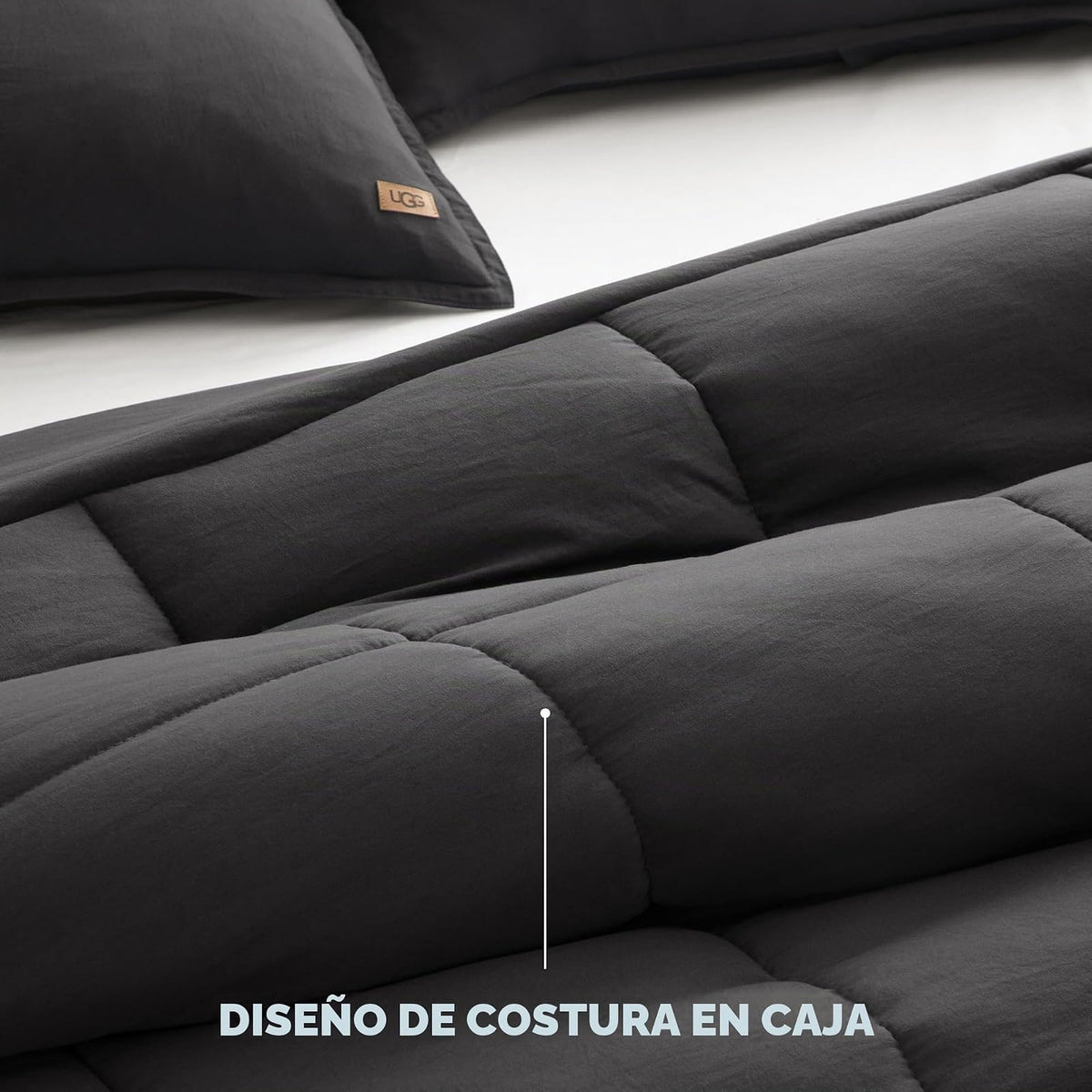 UGG - Juego de edredón tamaño King con 2 Fundas de Almohada, edredón Ligero Alternativo de plumón, Manta Reversible, acogedora, cálida, Lavable, hipoalergénica, para Todas Las Estaciones, Color Gris