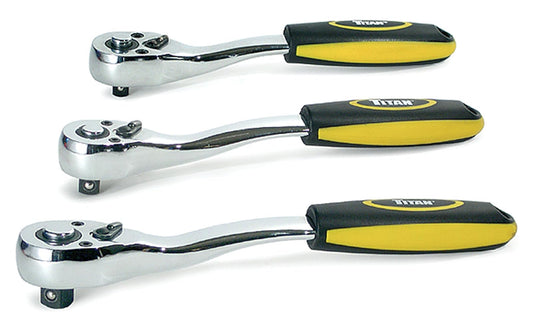 Titan 18025 Juego de carraca de 3 piezas de 72 dientes