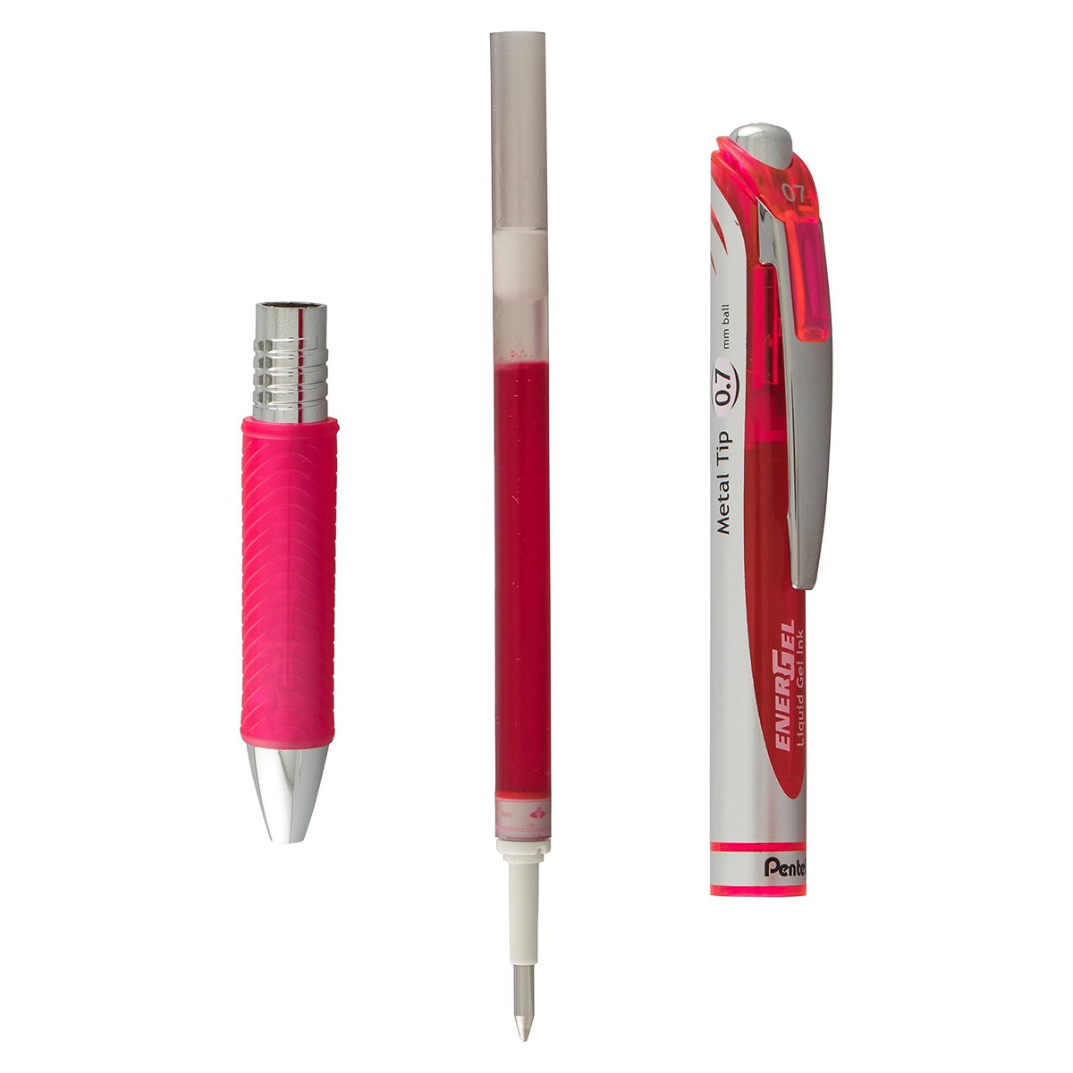Pentel EnerGel RTX Bolígrafo retráctil de gel líquido, (0.7 mm) línea media, varios colores de tinta (BL77BP12M), paq-10