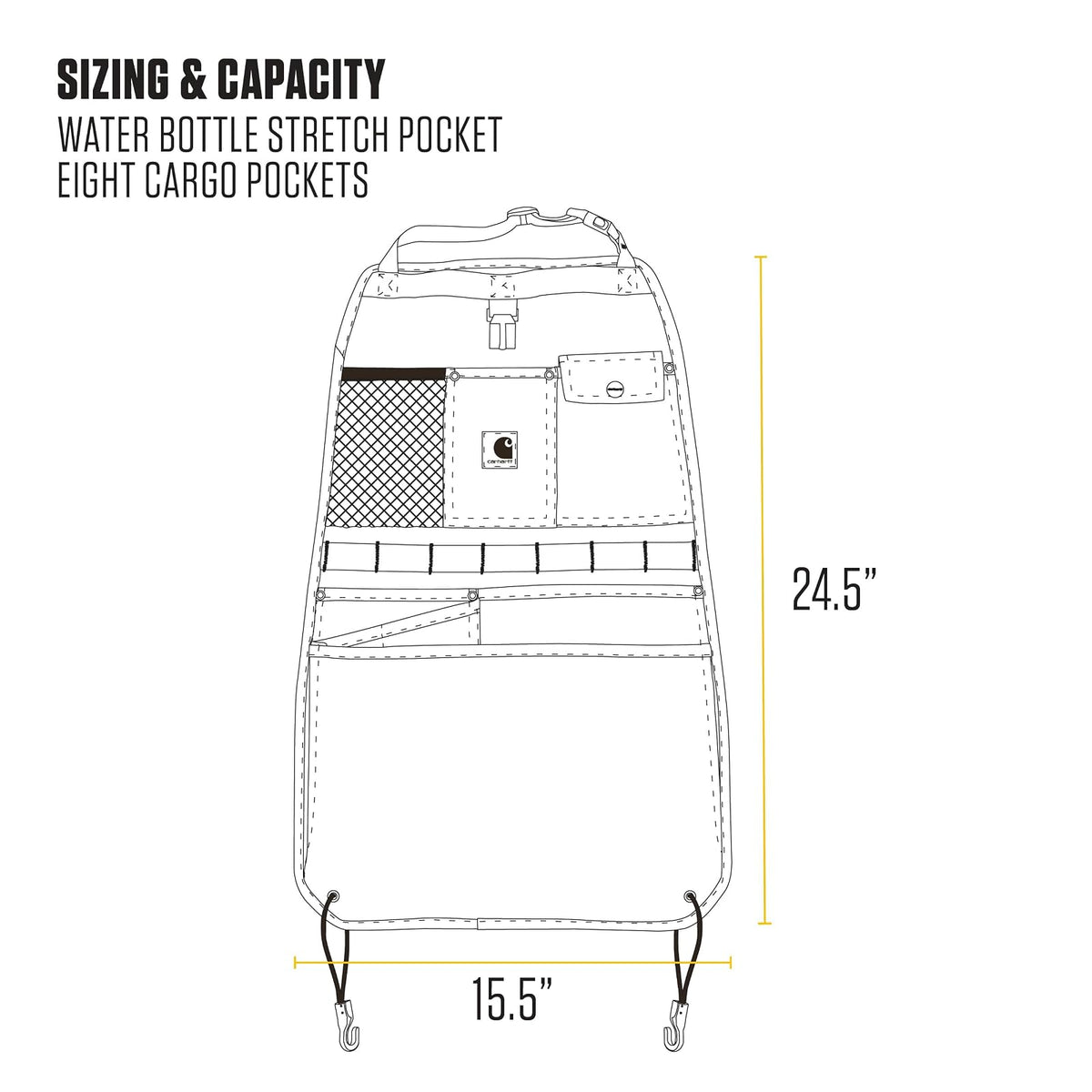 Carhartt Organizador Universal para Respaldo de Asiento, Color Grava, Talla Única, C0001437