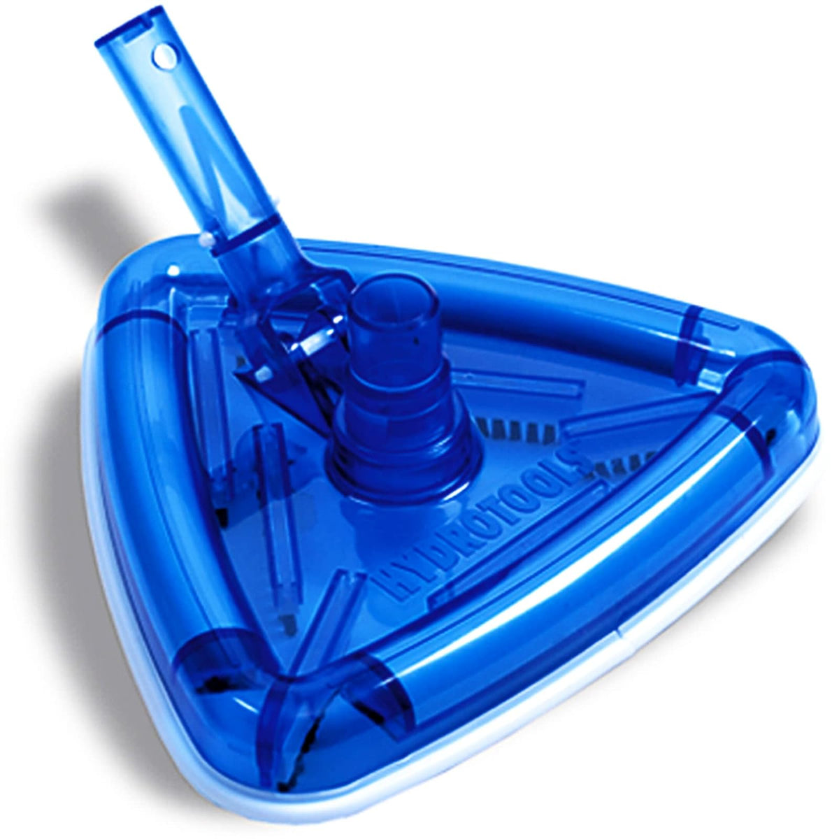SWIMLINE HYDROTOOLS - Accesorio manual de cabezal de aspiradora para piscinas enterradas y sobre el piso, cabeza de vaca, forma triangular transparente con cerdas, manguera giratoria de 1-1/4 o 1-1/2