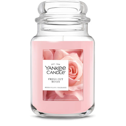 Yankee Candle - Vela Perfumada en Tarro Grande, 22 oz - Large Jar - Rosas cortadas frescas