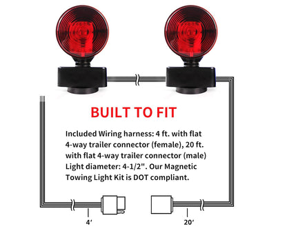 Maxxhaul Juego de Luces LED Magnéticas para Remolque DOT, Freno, Giro y Estacionamiento 50871