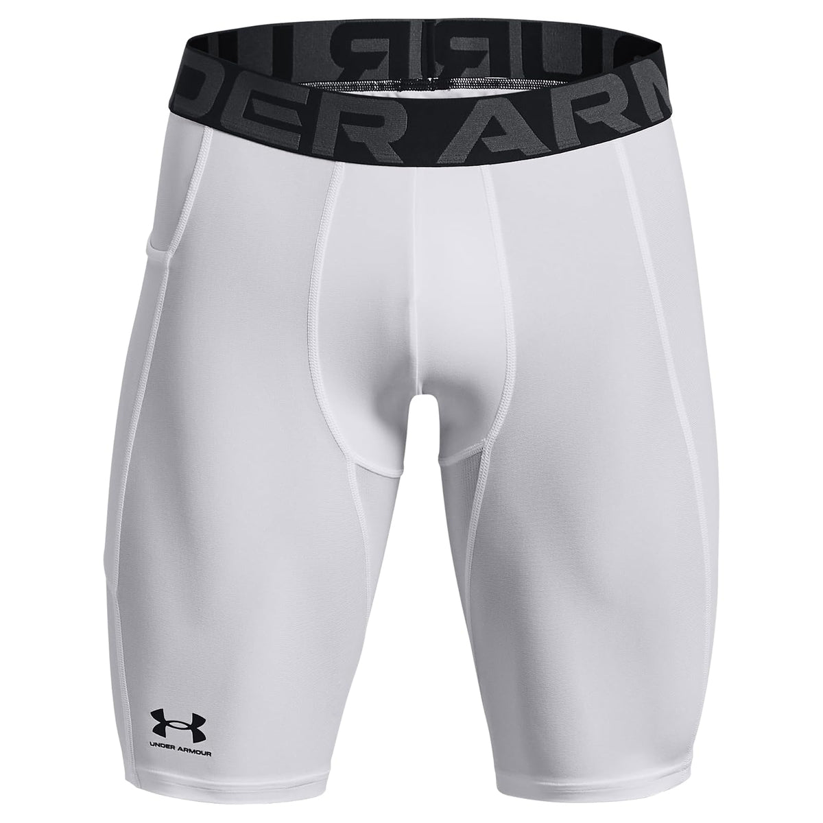 Under Armour Heatgear Armour - Pantalones Cortos Largos Pantalones Cortos para Hombre - Blanco (White - Black - 100) - XL Alto