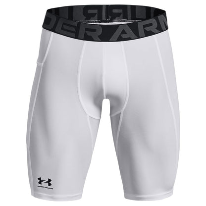 Under Armour Heatgear Armour - Pantalones Cortos Largos Pantalones Cortos para Hombre - Blanco (White - Black - 100) - XL Alto