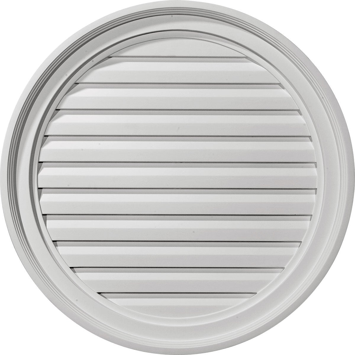 Ekena Millwork 24 pulgadas de ancho x 24 pulgadas de alto x 1 1/8 pulgadas de alto, rejilla de ventilación redonda a dos aguas, funcional
