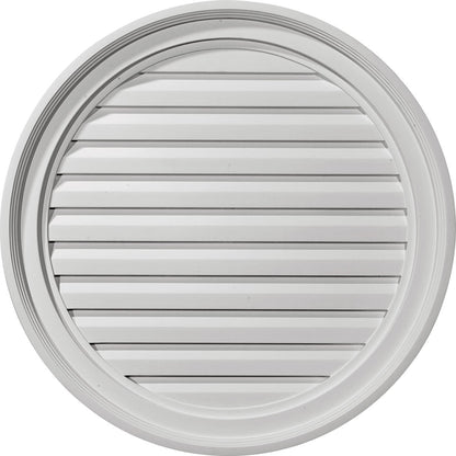 Ekena Millwork 24 pulgadas de ancho x 24 pulgadas de alto x 1 1/8 pulgadas de alto, rejilla de ventilación redonda a dos aguas, funcional