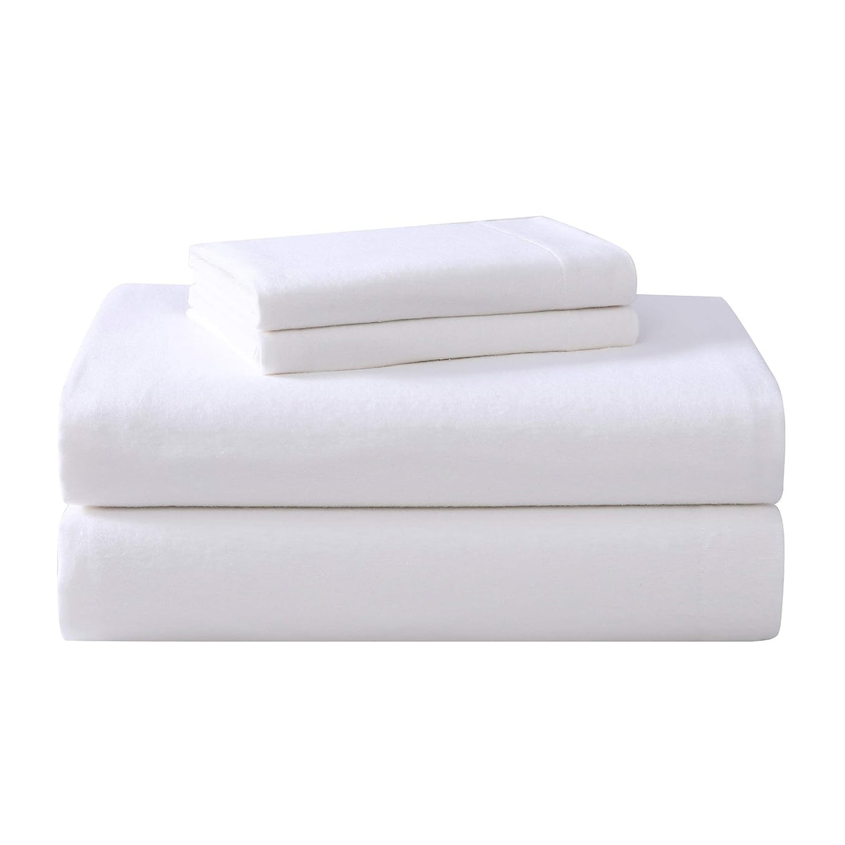 Laura Ashley Juego de Sábanas de Franela 100% Algodón - Individual - Blanco verdadero