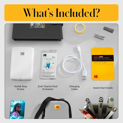 Kodak Step Wireless Mobile Photo Mini Printer (Blanco) Compatible con Dispositivos iOS y Android, NFC y Bluetooth