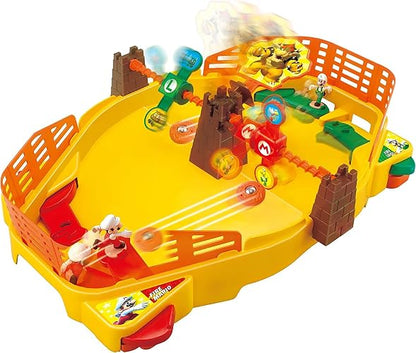 EPOCH Super Mario Fireball Stadium - Juego de acción de Mesa para 2 Jugadores para Mayores de 5 años - Incluye Bowser's Tower, Objetivos de Doble Cara y Cifras de acción coleccionables Mario & Luigi