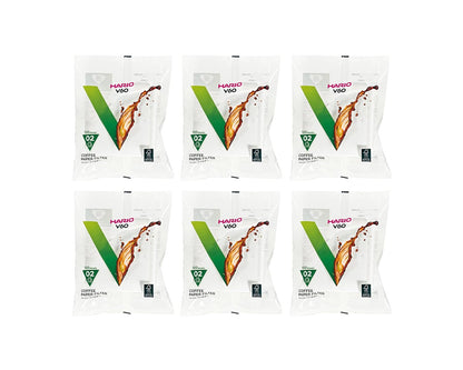 Hario Filtros de Papel V60 Tamaño 02, Paquete de 300 - 100 Count (Pack of 6)