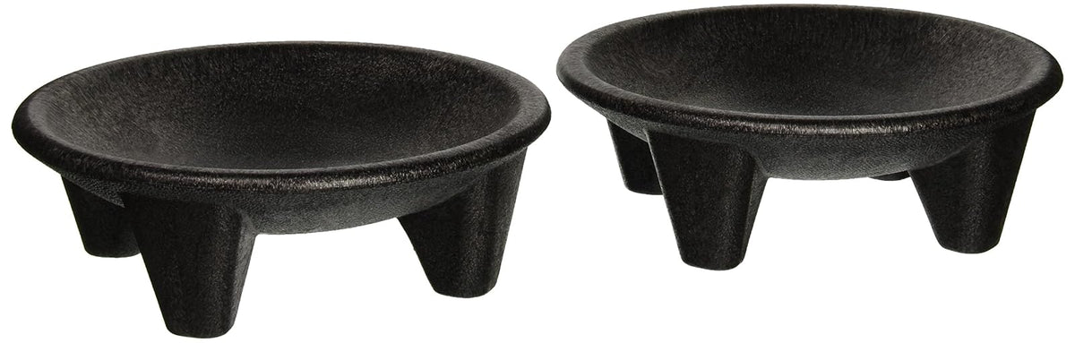 Winco Molcajete Juego de Platos de Salsa, 12 onzas, Mediano, Negro