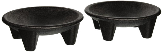 Winco Molcajete Juego de Platos de Salsa, 12 onzas, Mediano, Negro
