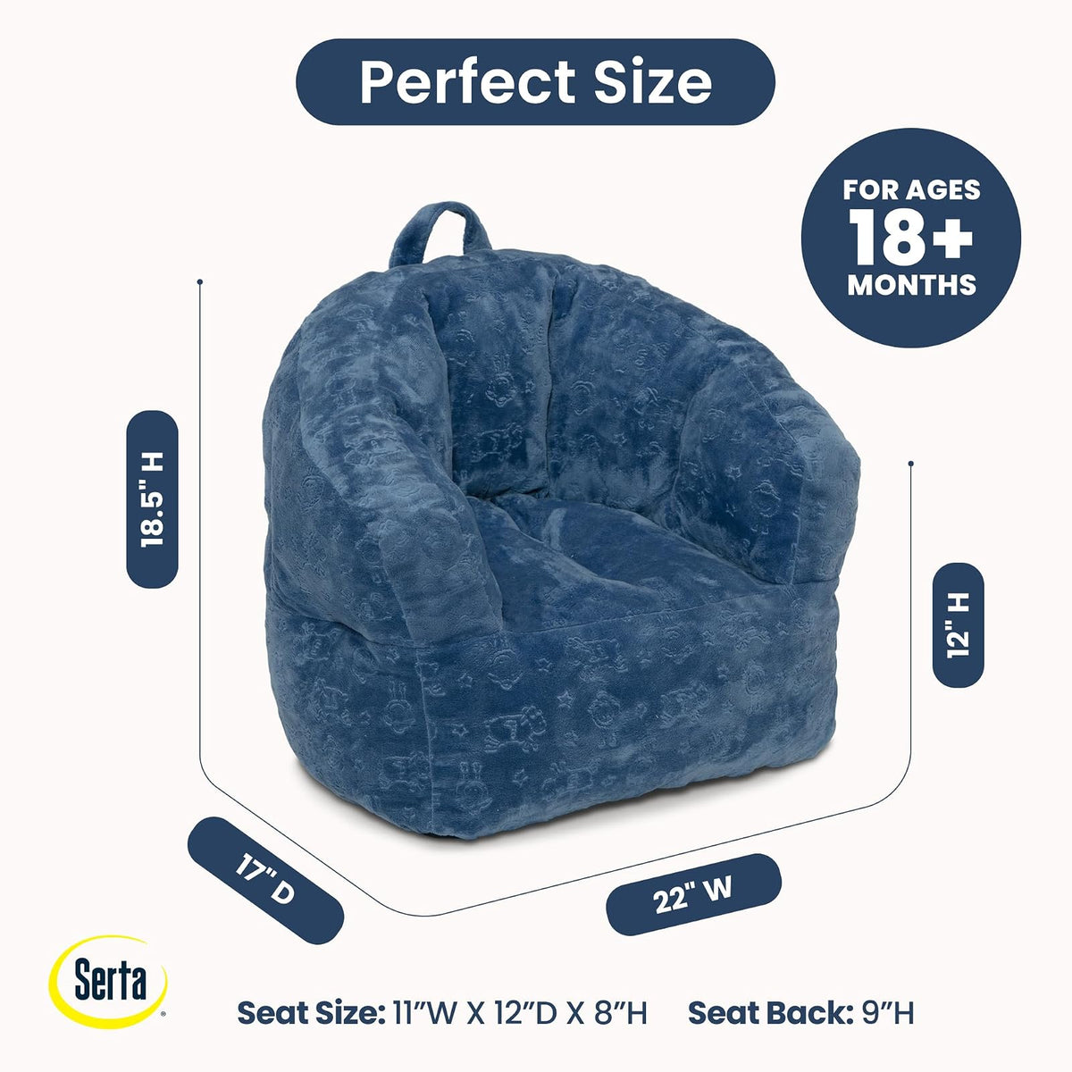 Delta Children - Serta Kids - Silla de felpa para niños, color azul vaquero