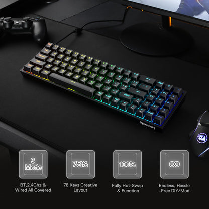 Redragon Combo Gamer S136 Teclado + Mouse Inglés Inalámbrico