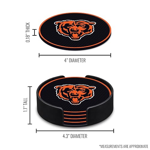 Rico Industries NFL Football Chicago Bears Classic Favorites: Juego de Posavasos de PVC (Paquete de 4)