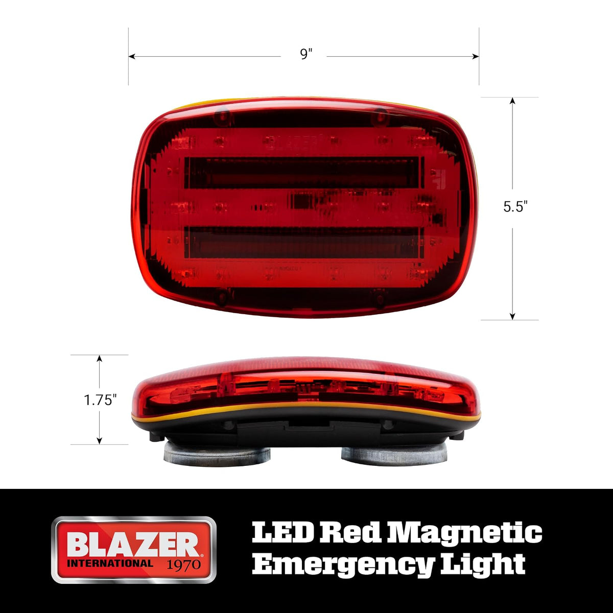 Blazer International Mini Barra Giratoria de Luz LED de Emergencia C6350, Rojo