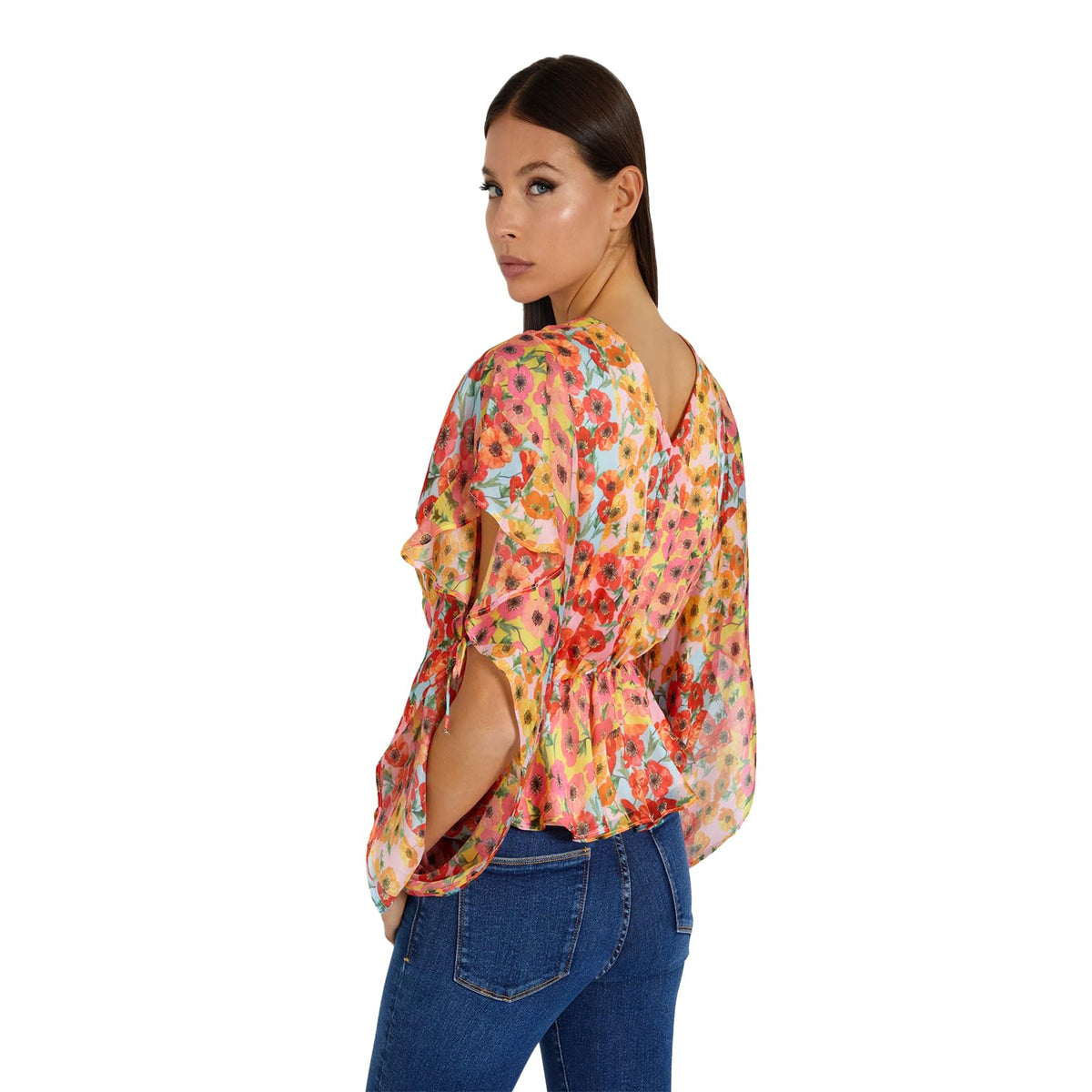 GUESS LS SASKIKA Drapy Top, Multicolor, S