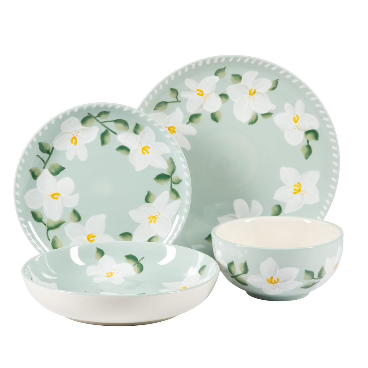 Bloomhouse Santorini Mist Vajilla de Terracota, 16 Piezas - Service for Four (16pcs) - Magnolia Blom