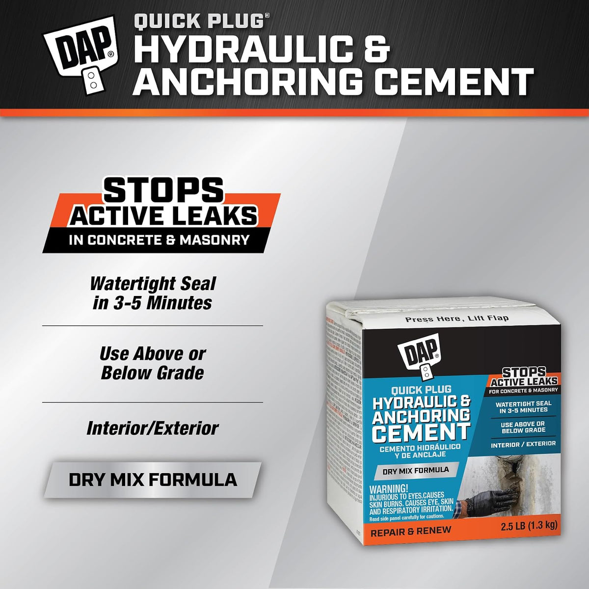 DAP INC 2.5-Lb. Quick Plug Hydraulic Cement