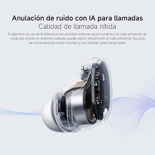 XIAOMI Redmi Buds 6 Play, Azul | Reproducción 36h, Reducción ruido IA, Driver de 10mm, 5 ecualizadores, Carga rápida en 10 minutos, Control táctil, IP54