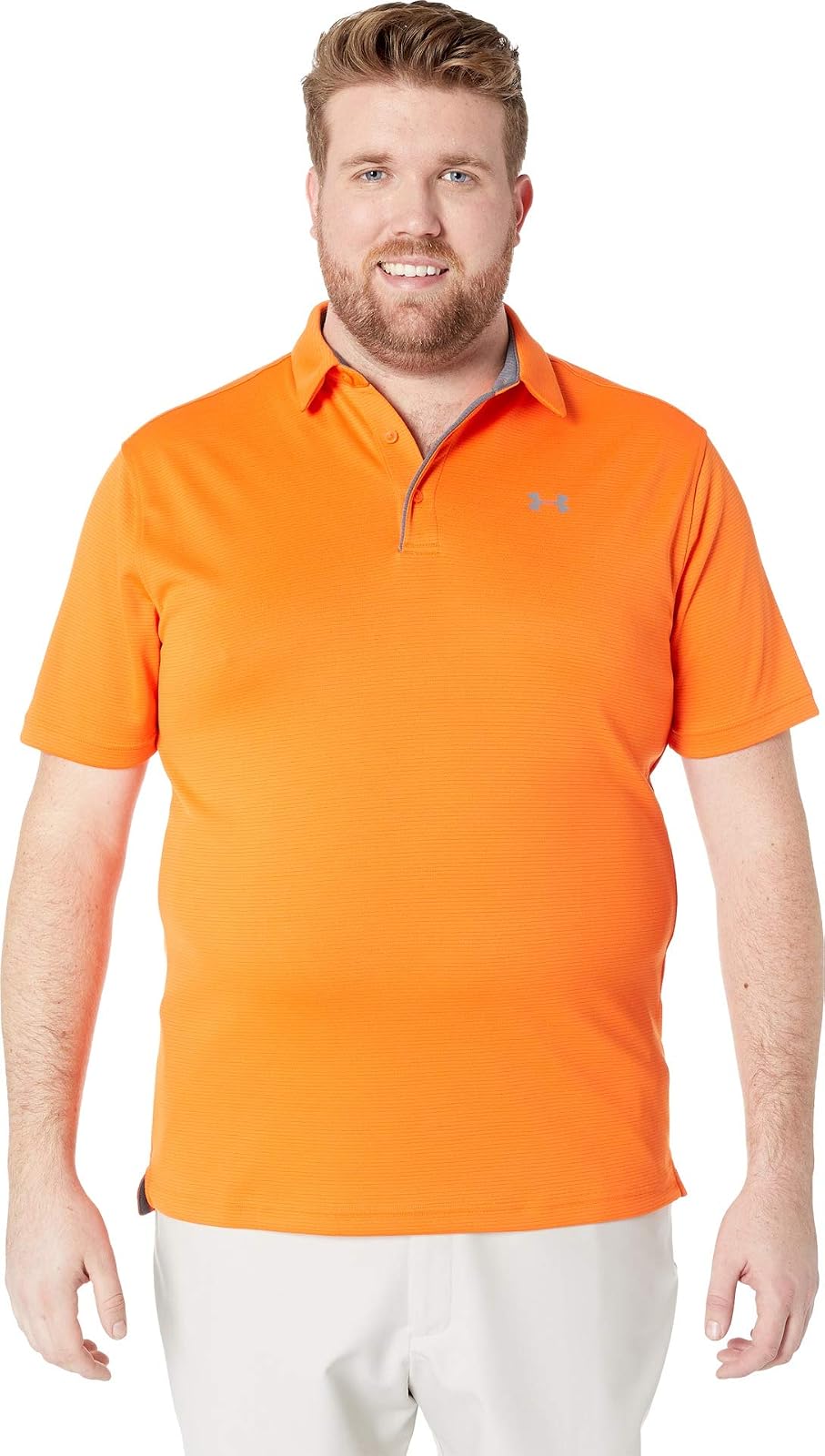 Under Armour Tech - Polo de Golf para Hombre - XXL Alto - Team Orange (800) - Grafito